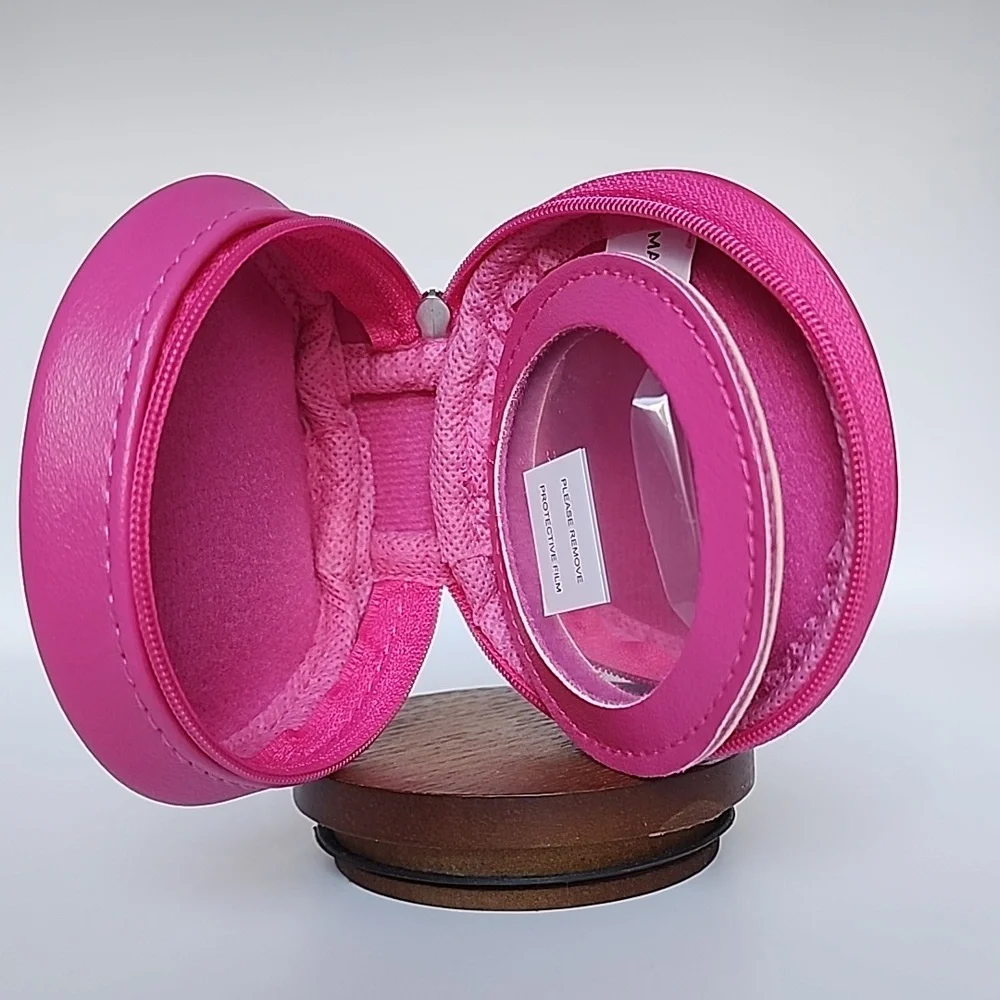 Small Pink Cosmetic Bag with Mirror